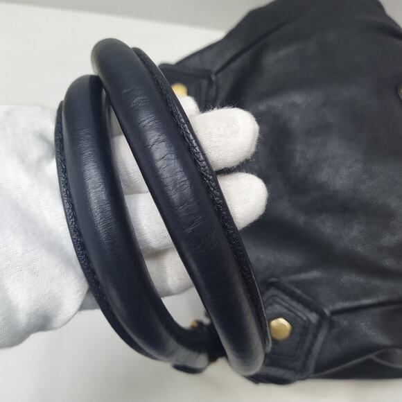 Marc By Marc Jacobs Black Pebbled Leather Double Handles Shoulder Bag - Picture 6 of 16